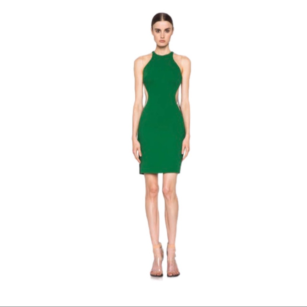 Issue New York  Emerald Dress with Illusion Side Paneling- Size Large